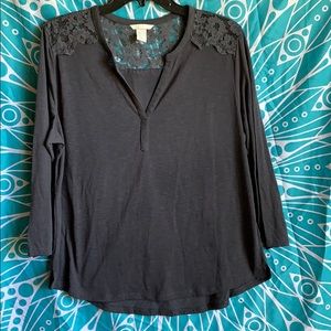 H & M Lace Trim Top